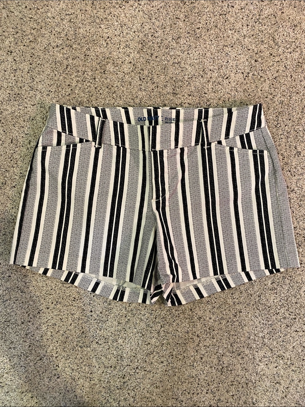 Old Navy Pixie Black & White Vertical Stripe Shorts